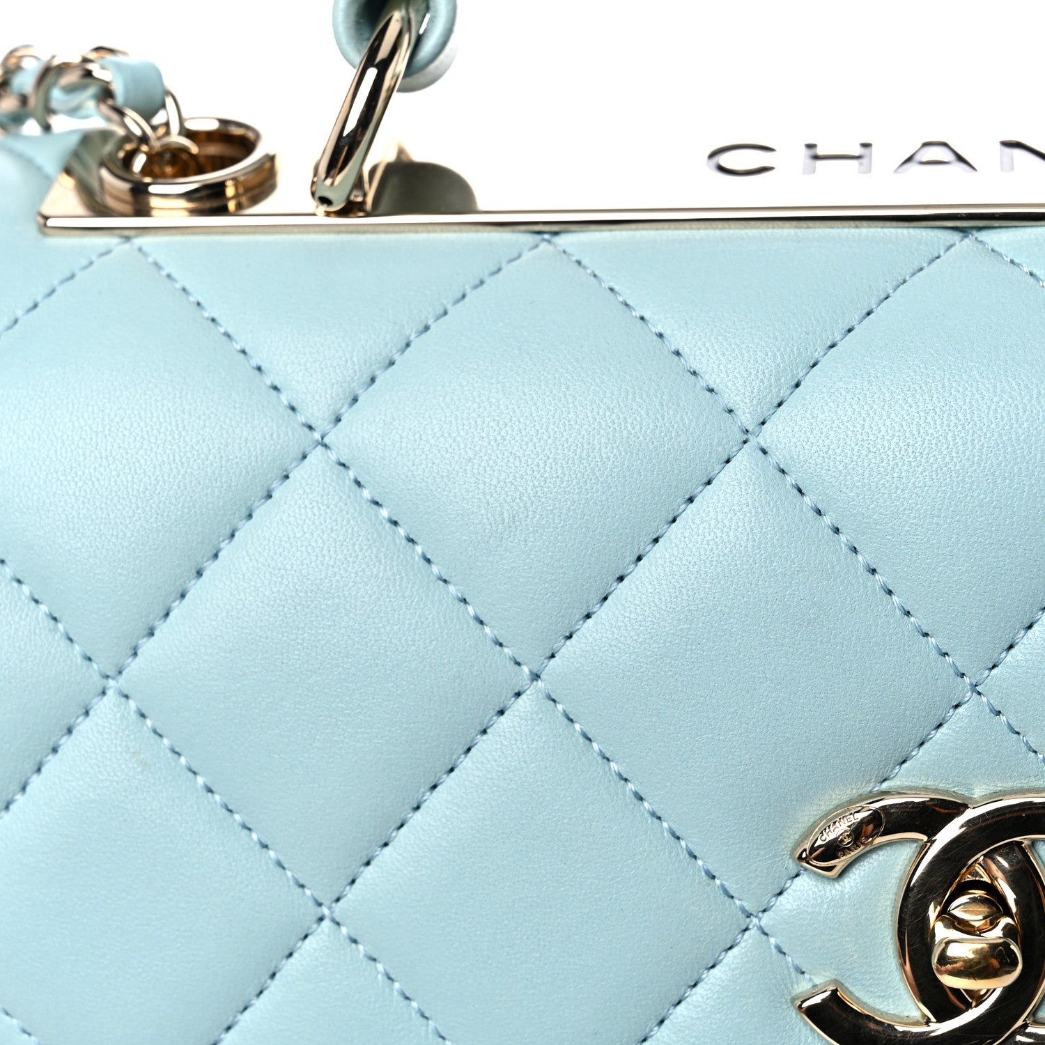 Chanel Lambskin Quilted Small Trendy CC Flap Dual Handle Bag Light Blue 15 of 26