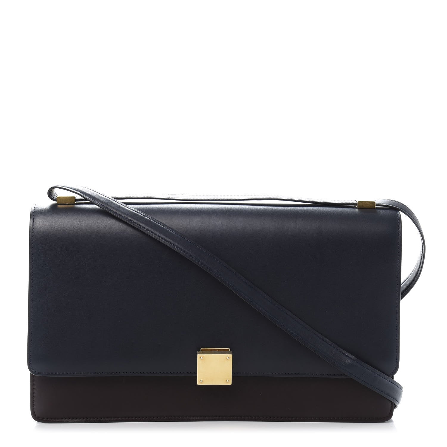 Celine Calfskin Bicolor Medium Case Flap Navy Burgundy 1 of 17
