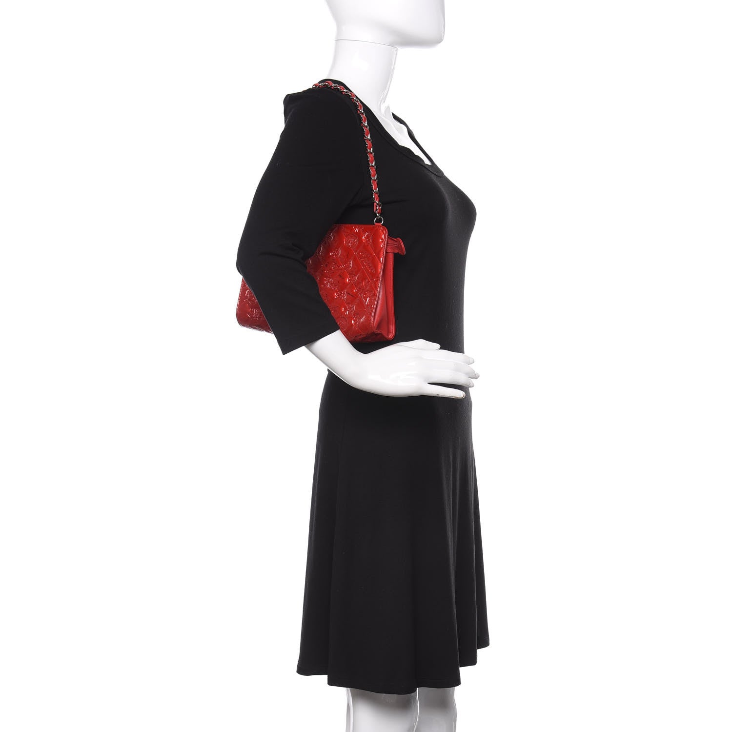 Chanel Patent Calfskin Lucky Symbols Pochette Red 2 of 15
