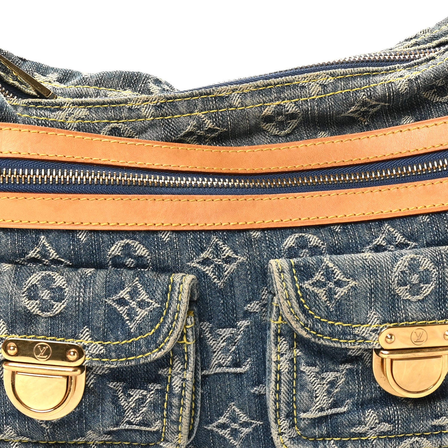 Louis Vuitton Monogram Denim Baggy PM Blue 7 of 9