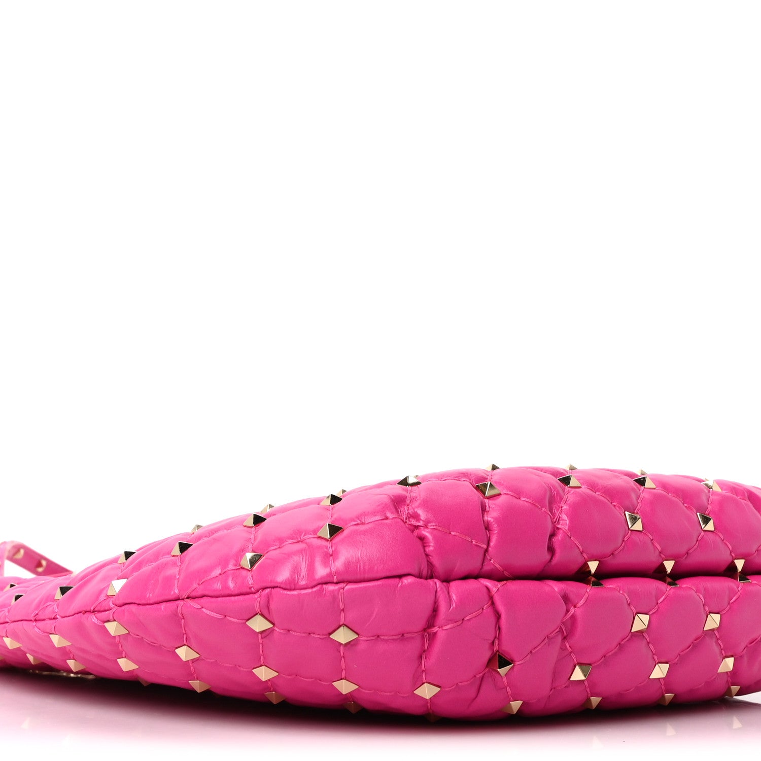 Valentino Garavani Nappa Small Rockstud Spike Hobo Fuxia 4 of 9