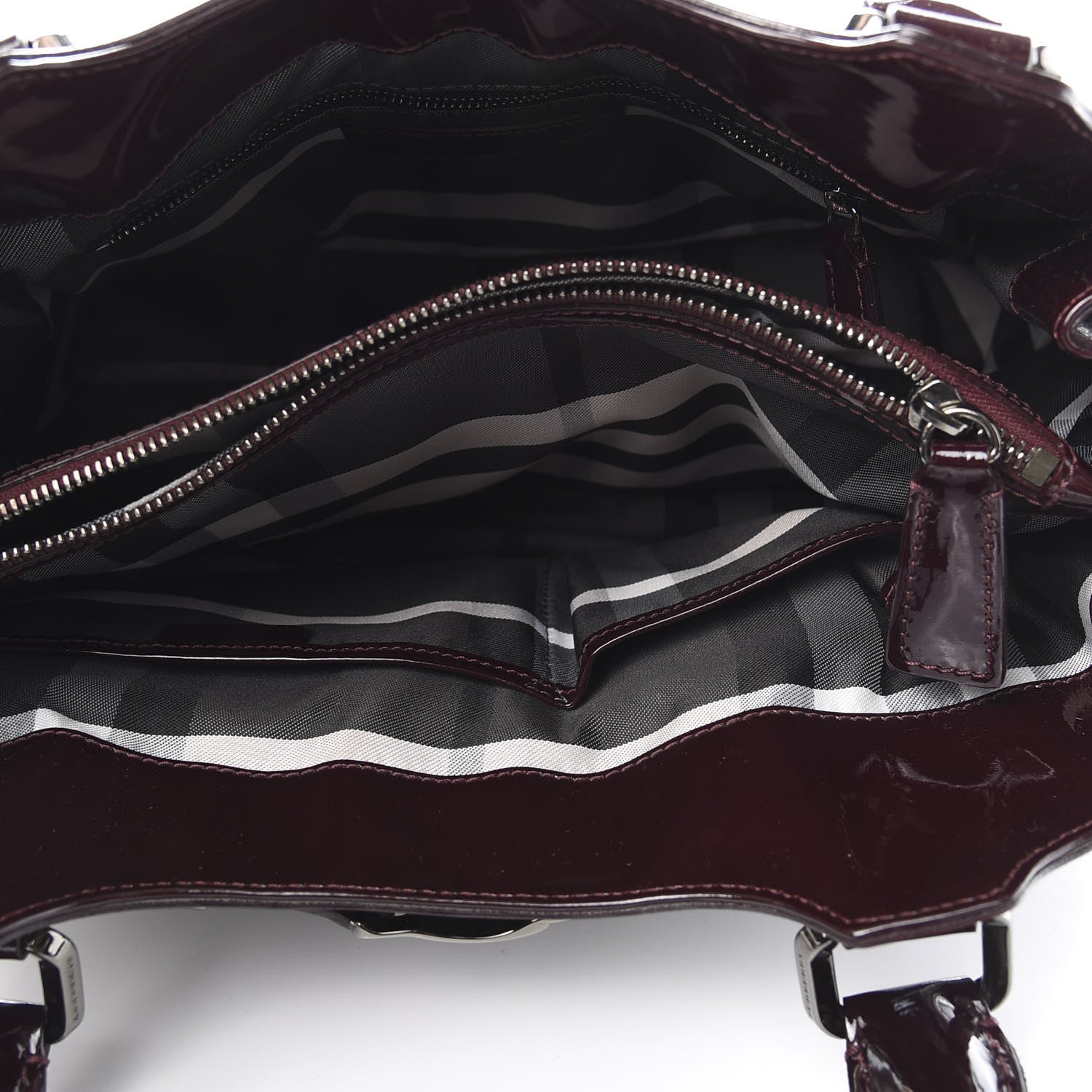 Burberry Patent Quilted Small Eastmore Landscape Tote Plum 5 of 11
