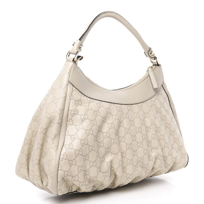Gucci Guccissima Large D Gold Ring Hobo Off White 3 of 10