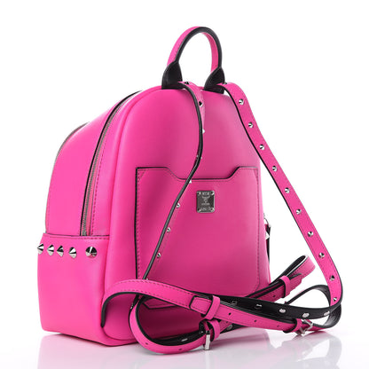 MCM Calfskin Mini Duchess Polke Studs Backpack Electric Pink 3 of 9