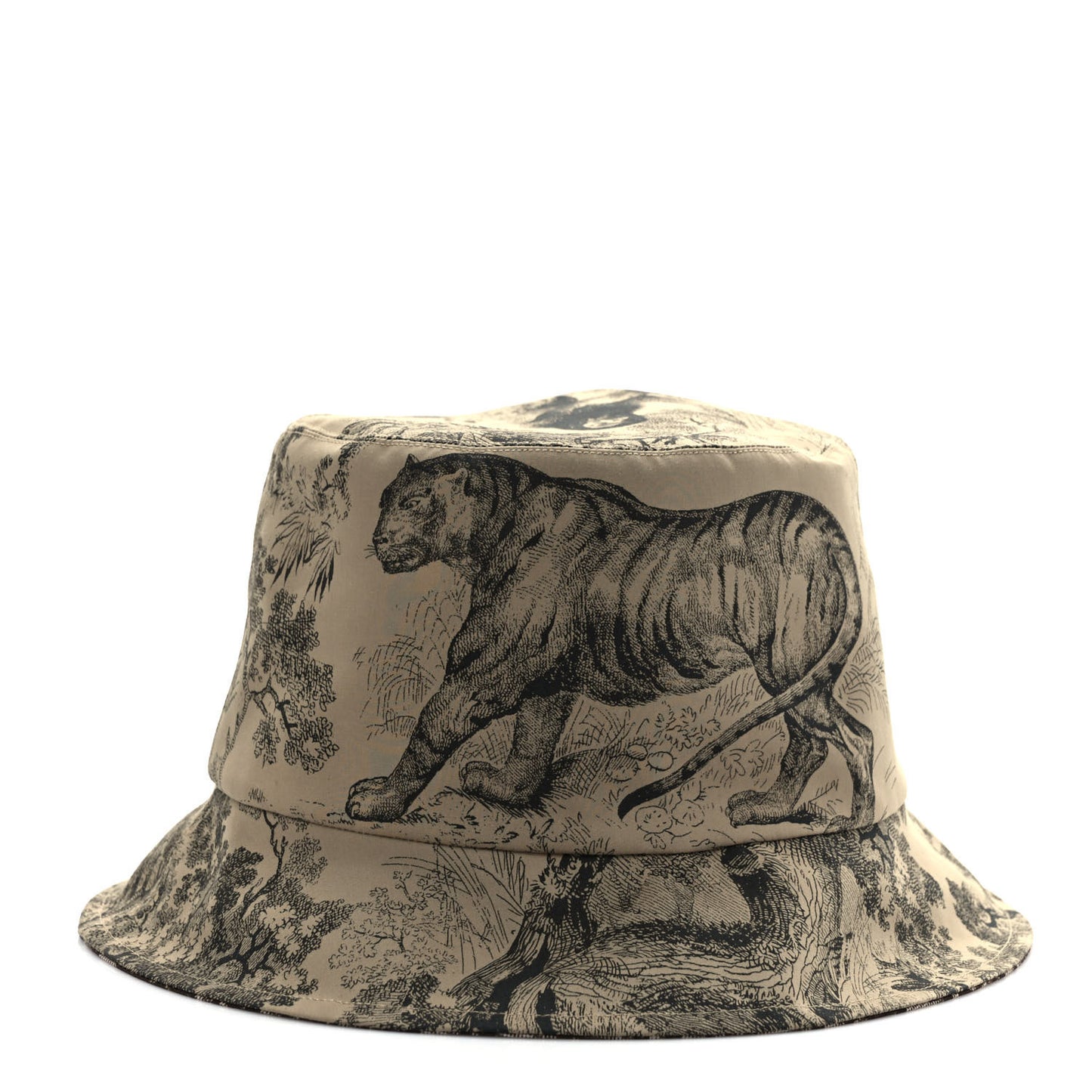 Oblique Toile De Jouy Reversible Teddy-D Small Brim Bucket Hat 58 Hazelnut Black