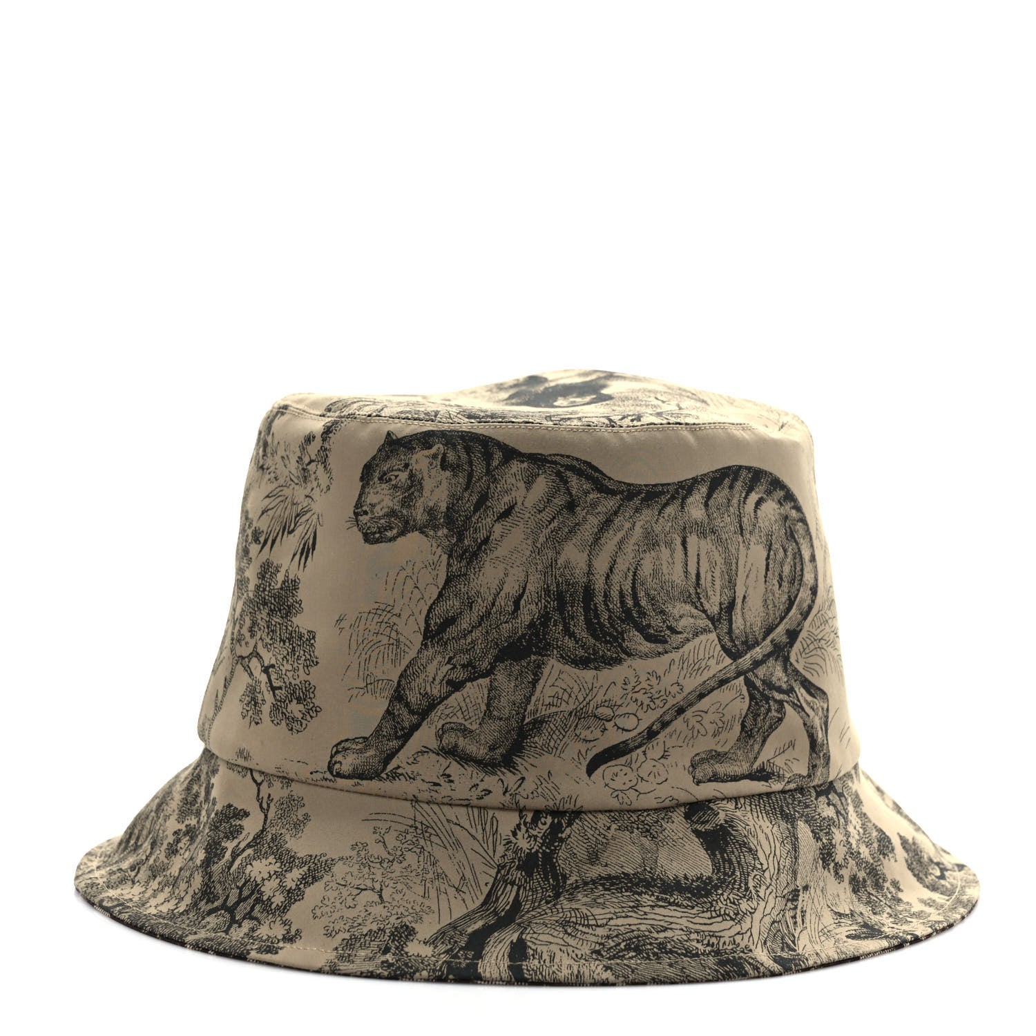 Christian Dior Oblique Toile De Jouy Reversible Teddy-D Small Brim Bucket Hat 58 Hazelnut Black 6 of 13