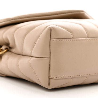 Saint Laurent Calfskin Y Quilted Monogram Toy Loulou Crossbody Bag Latte 9 of 10