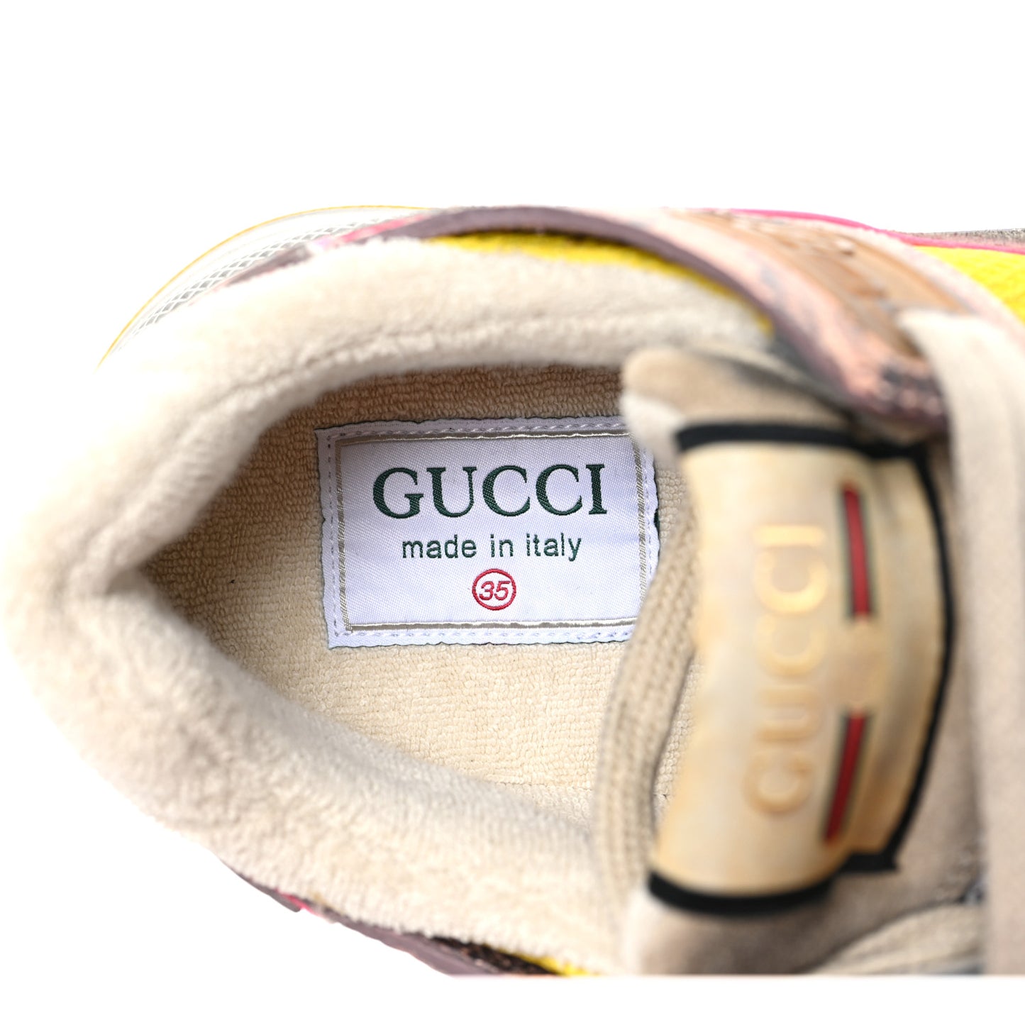 Suede Calfskin Tejus Printed Womens Ultrapace Sneakers 35 Pink Silver Oatmeal Yolk