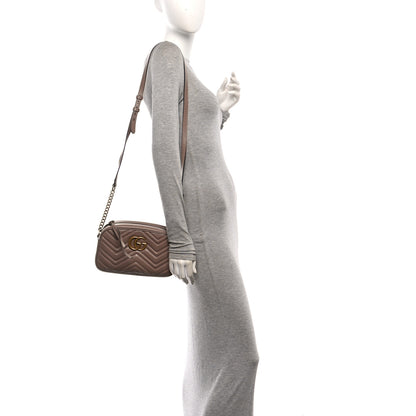 Gucci Calfskin Matelasse Small GG Marmont Chain Shoulder Bag Porcelain Rose 2 of 11
