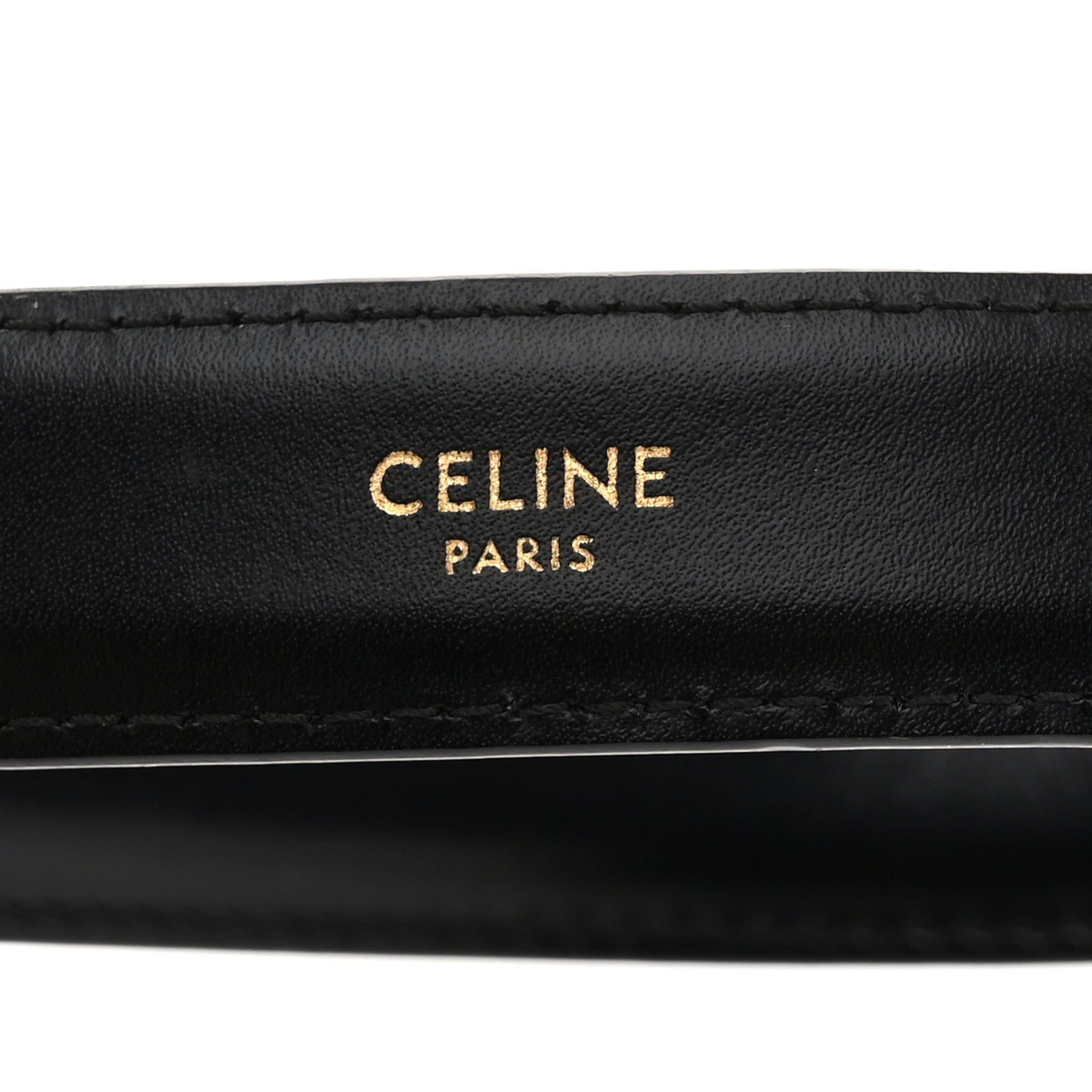 Celine Box Calfskin Medium 25mm Triomphe Belt 75 30 Black 6 of 6