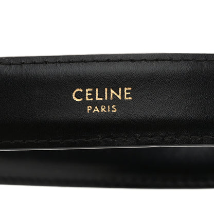 Celine Box Calfskin Medium 25mm Triomphe Belt 75 30 Black 6 of 6