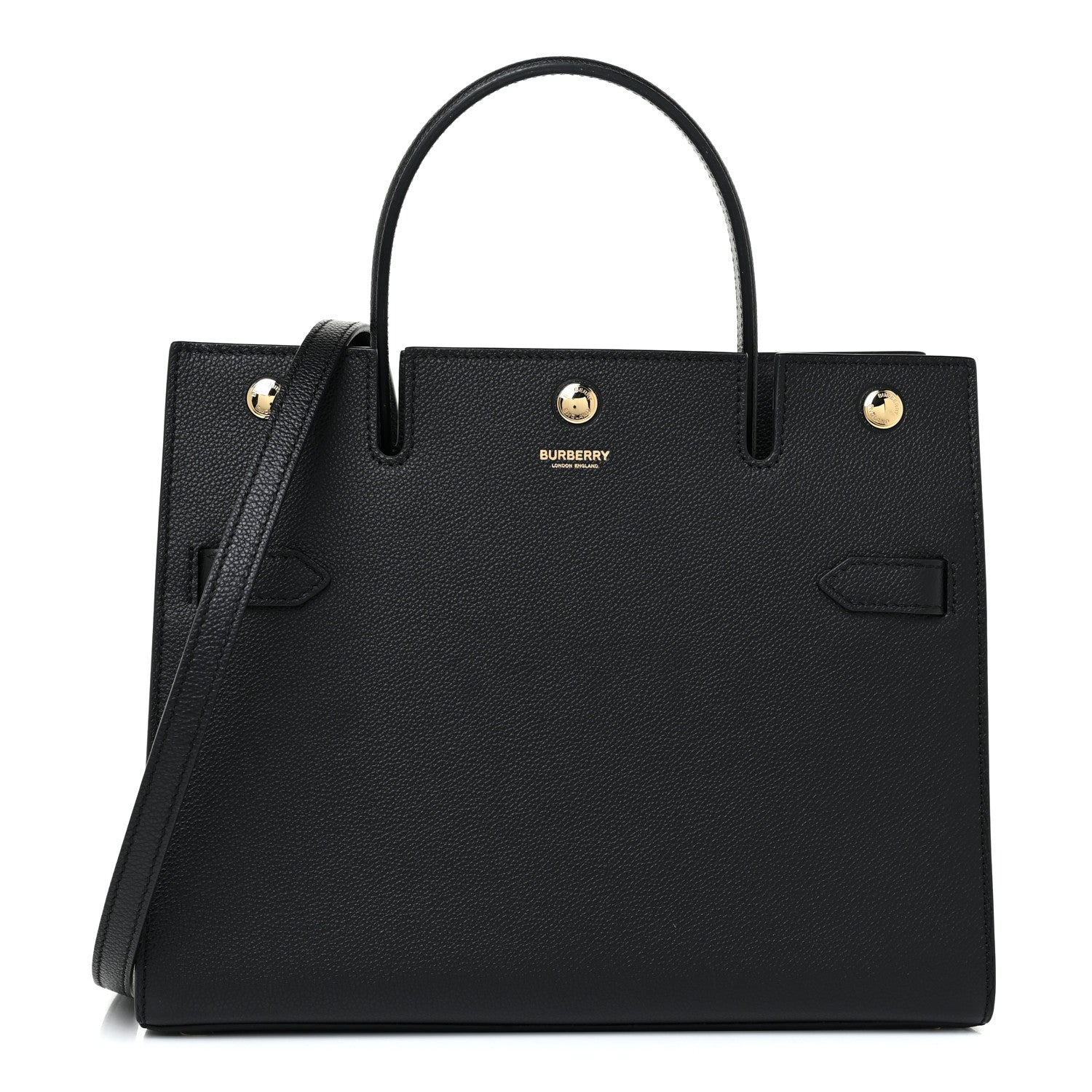 Burberry Grainy Calfskin Small Title Bag Black 1 of 11