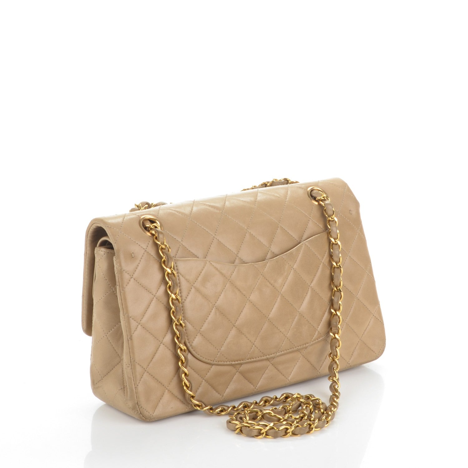 Chanel Lambskin Quilted Medium Double Flap Beige 3 of 9