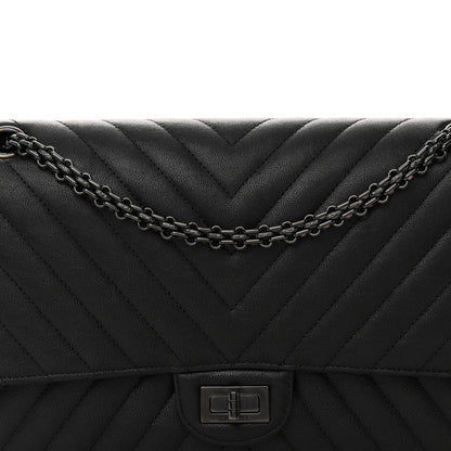 Chanel Sheepskin Chevron Quilted 2.55 Reissue 226 Flap So Black 8 of 13