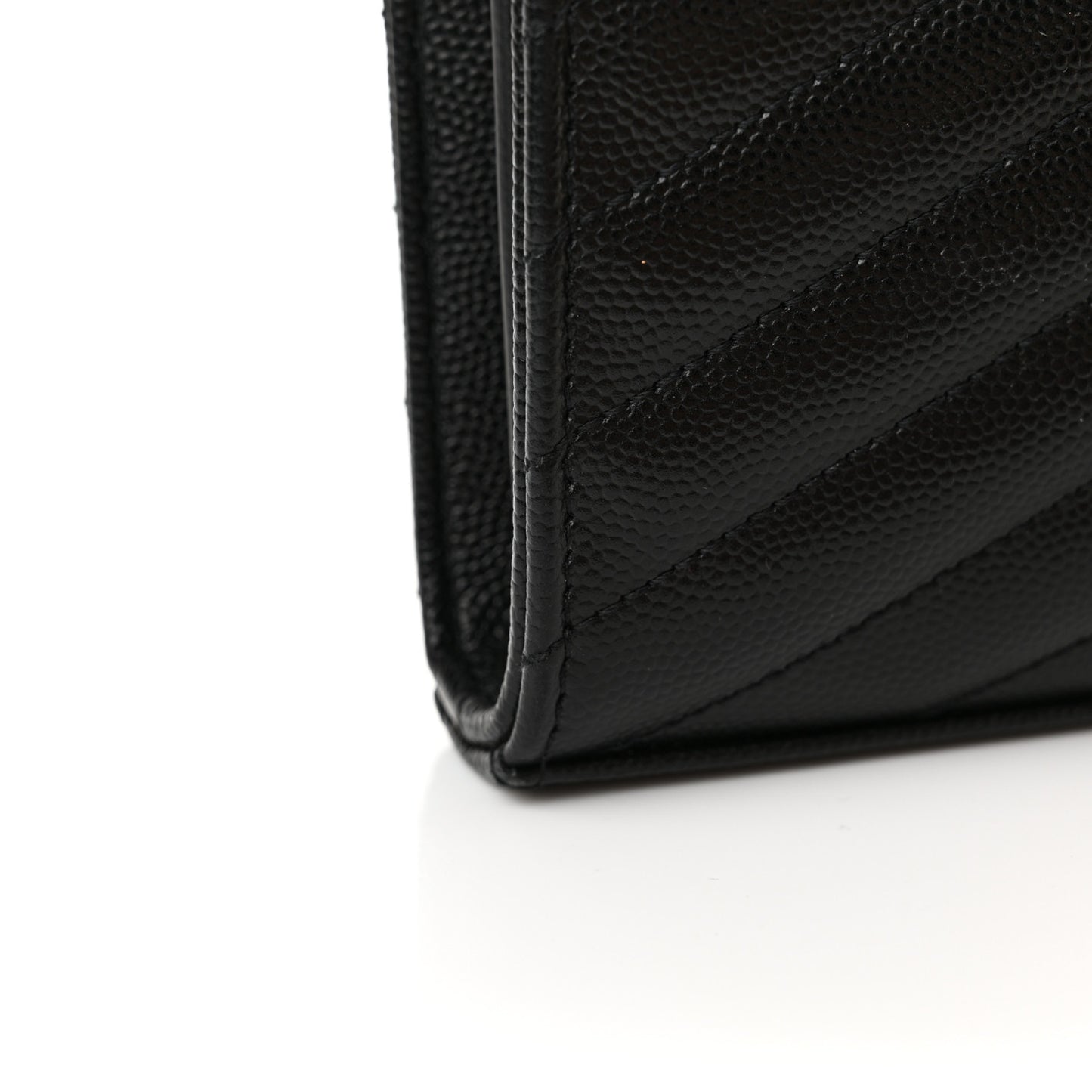 Grain De Poudre Matelasse Chevron Monogram Chain Wallet Black