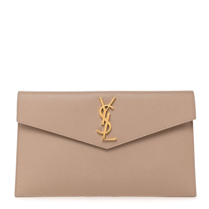Saint Laurent Grain De Poudre Uptown Pouch Taupe 1 of 9