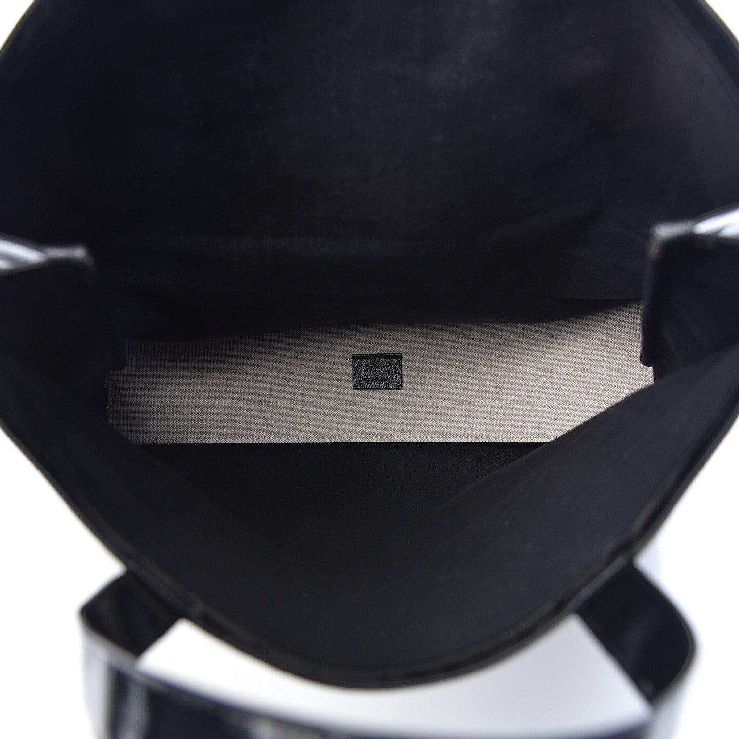 Gucci Patent Canvas Frame Logo Vertical Tote Black Crop 5 of 11