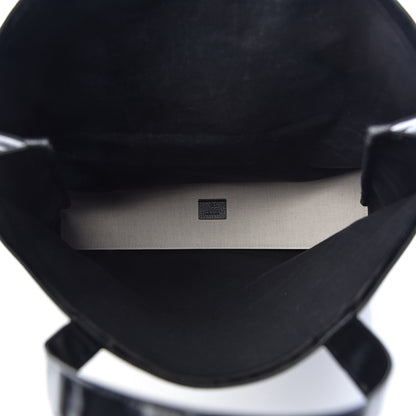 Gucci Patent Canvas Frame Logo Vertical Tote Black Crop 5 of 11