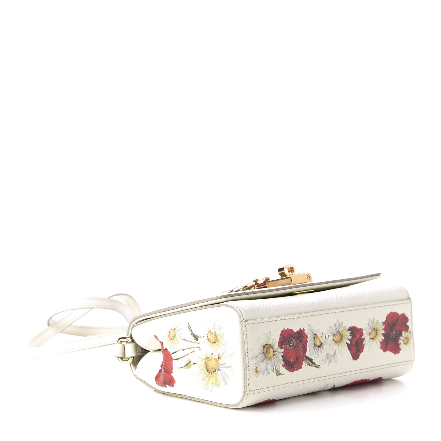 Dolce & Gabbana Dauphine Floral Print Crossbody Bag White Multicolor 4 of 9