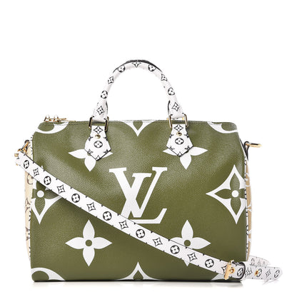 Louis Vuitton Monogram Giant Speedy Bandouliere 30 Kaki Beige 1 of 9
