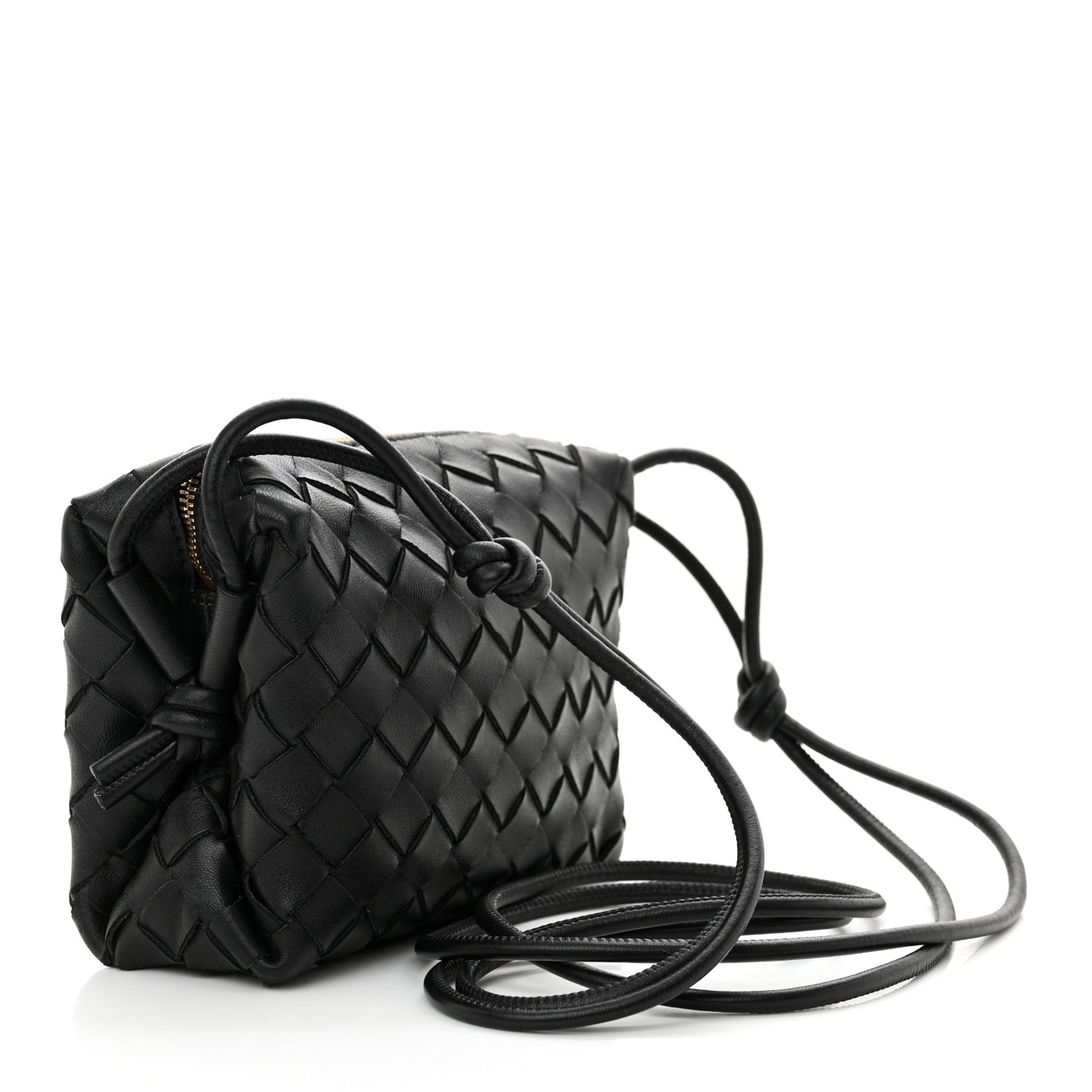Nappa Intrecciato Mini Loop Camera Bag Black