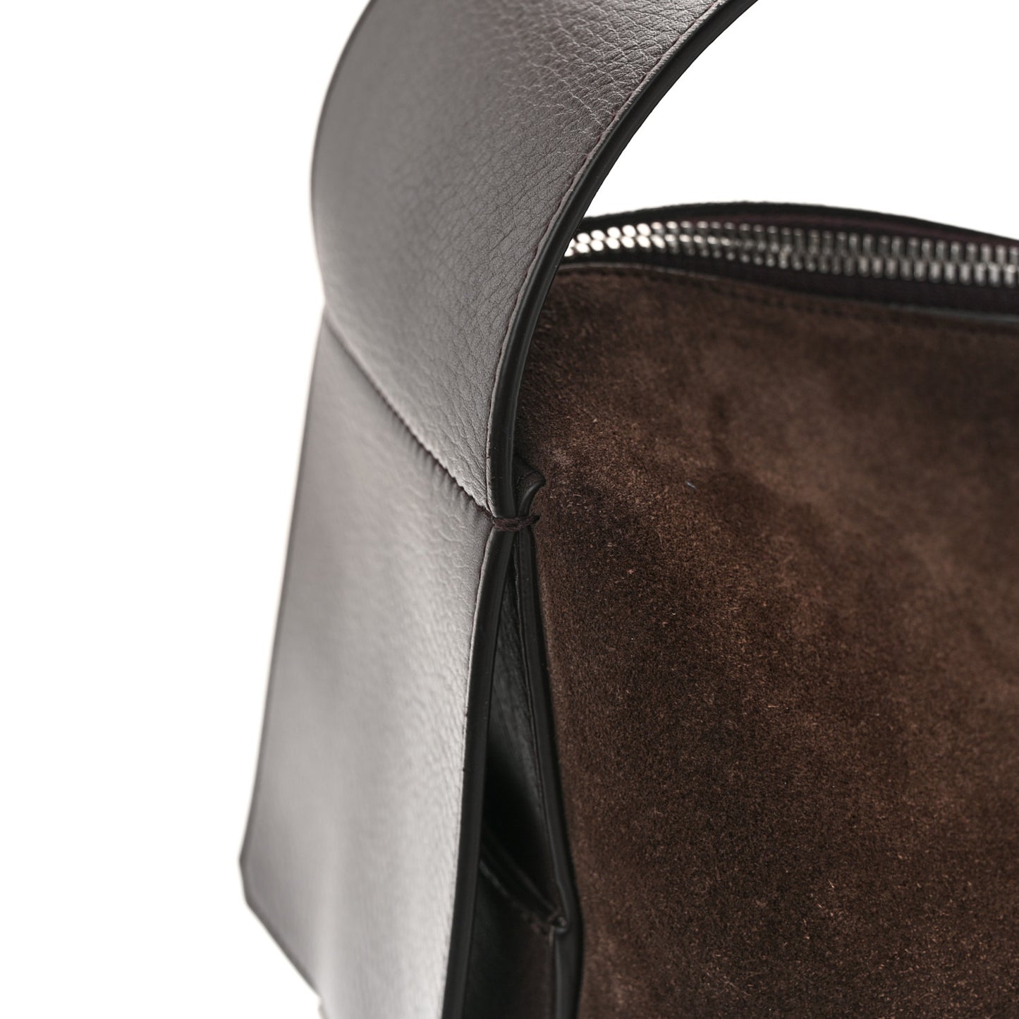 Suede Calfskin Gancini Twins Slouchy Crossbody Bag Brown
