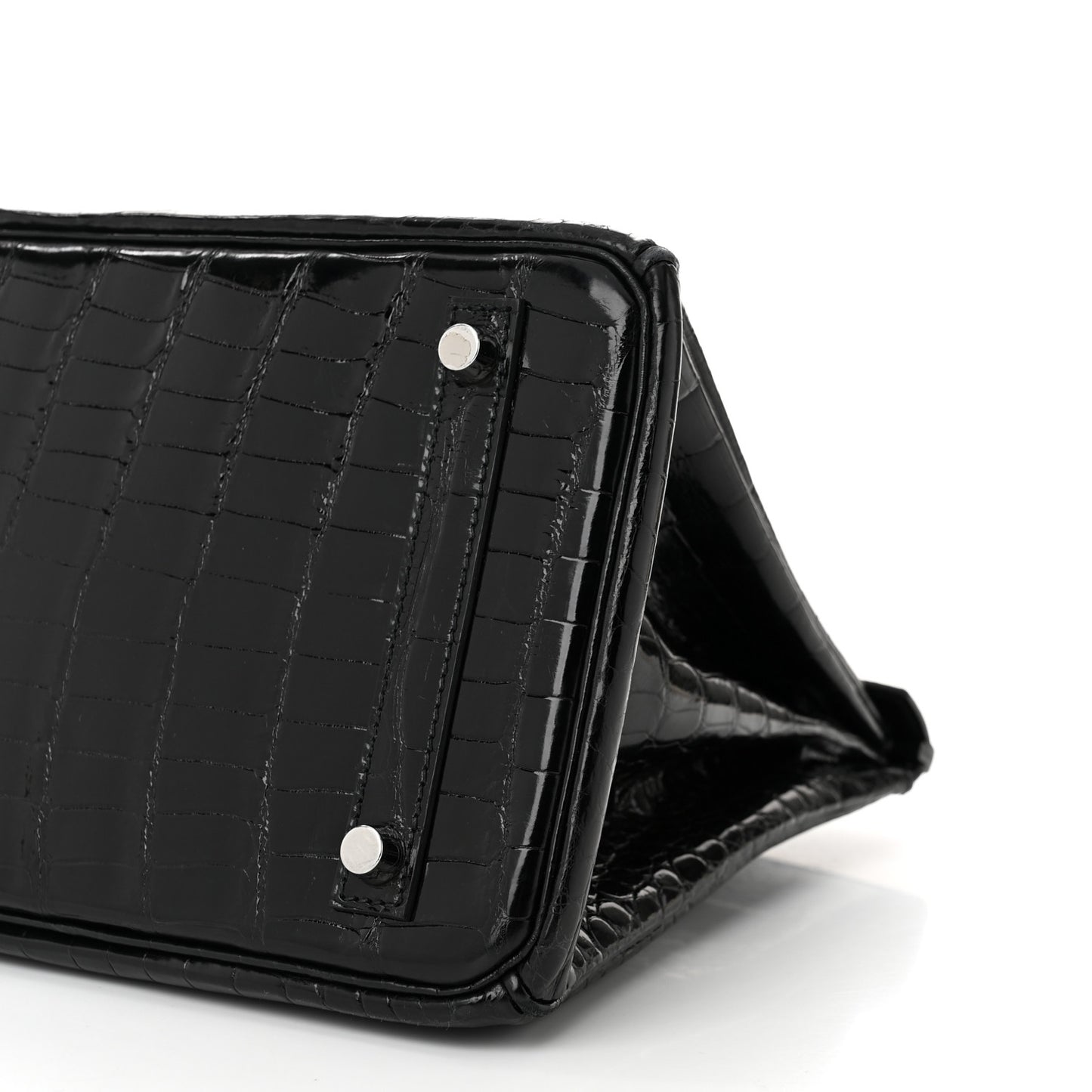 Shiny Porosus Crocodile Birkin 30 Black