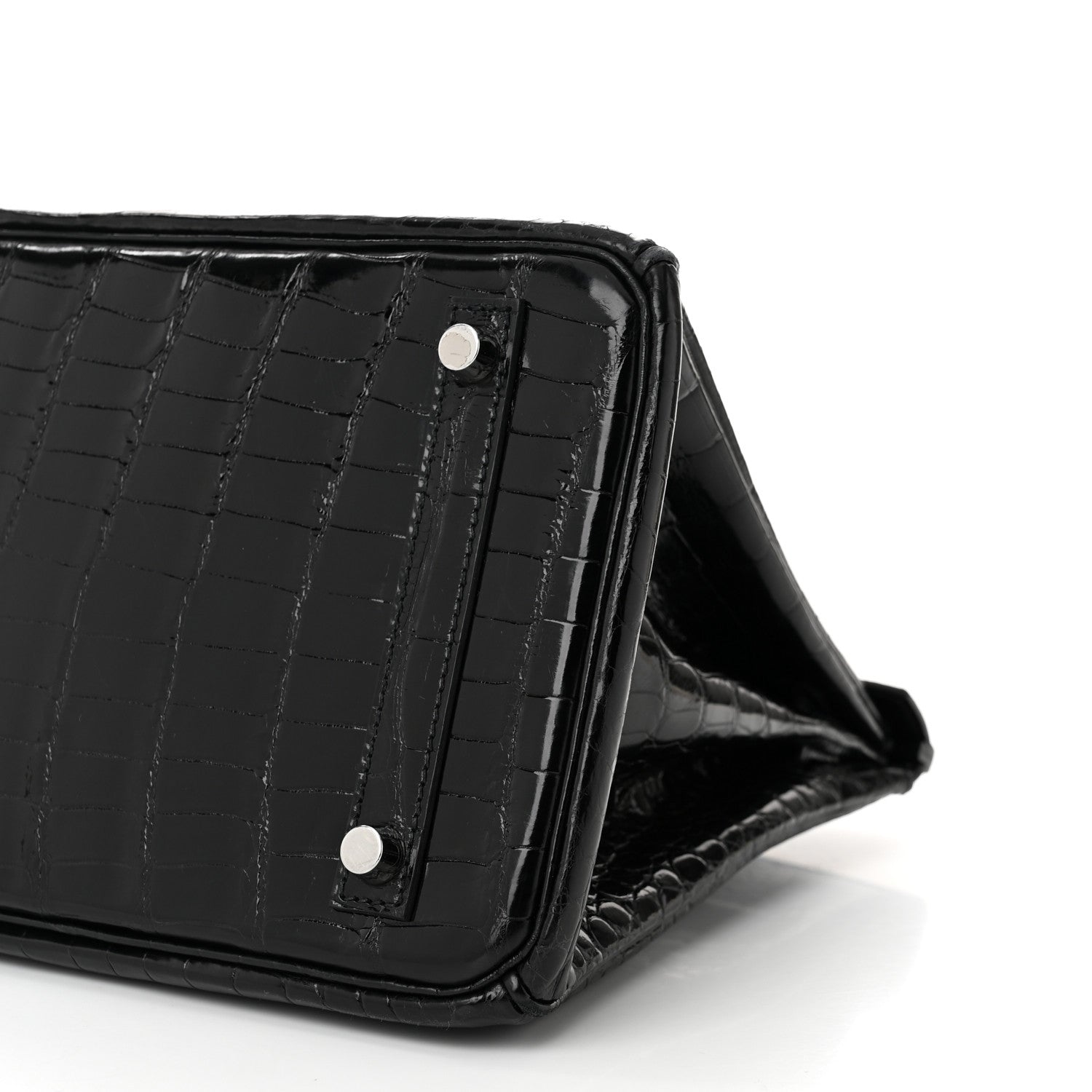 Hermes Shiny Porosus Crocodile Birkin 30 Black 10 of 12