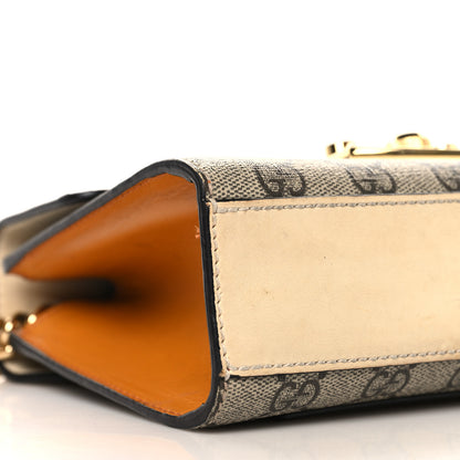 Gucci GG Supreme Monogram Calfskin Small Padlock Shoulder Bag Beige Mystic White Sun Oil 8 of 10