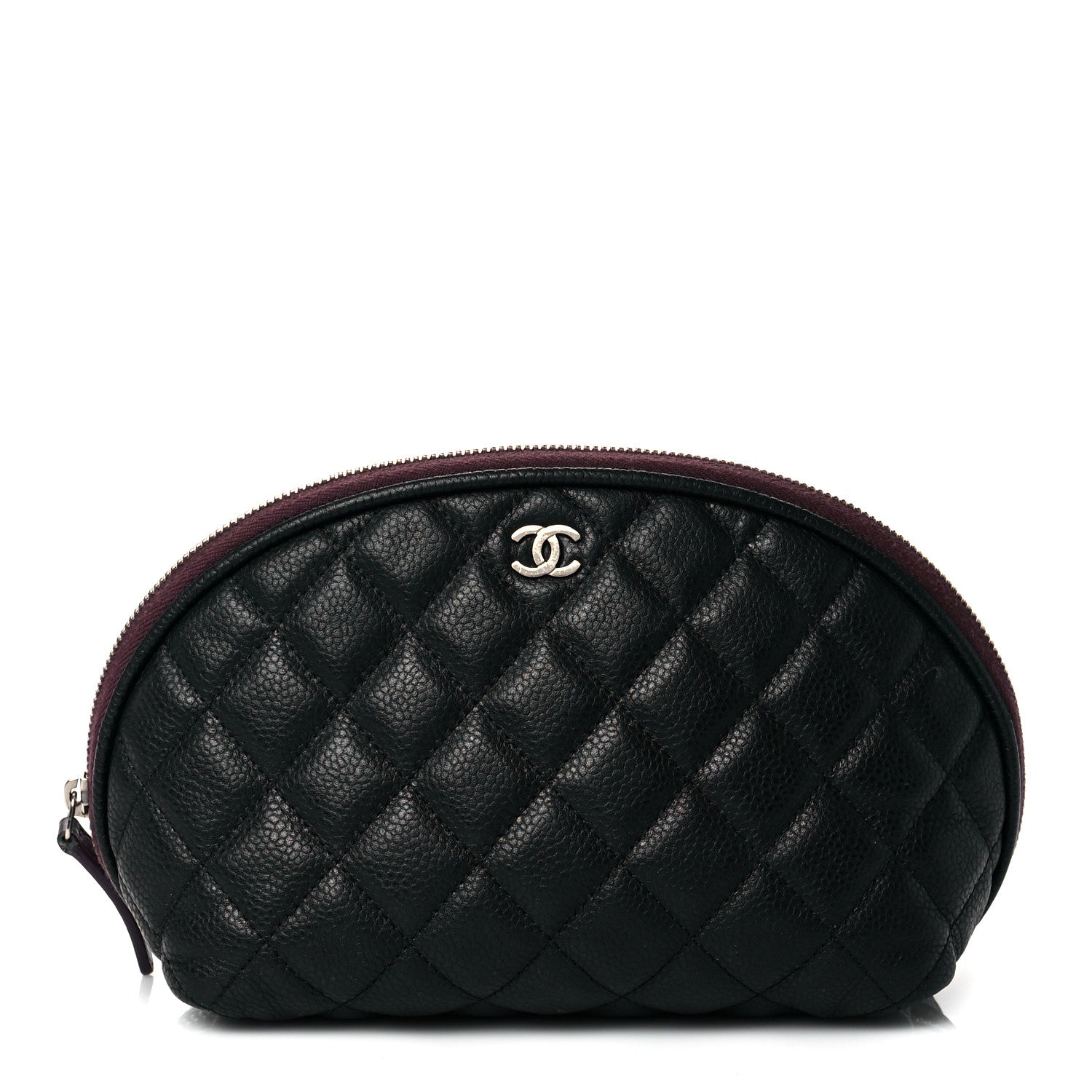 Chanel Caviar Quilted Small Curvy Cosmetic Case Black 1 of 10