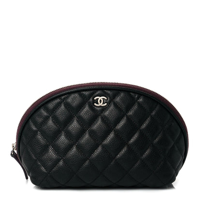 Chanel Caviar Quilted Small Curvy Cosmetic Case Black 1 of 10