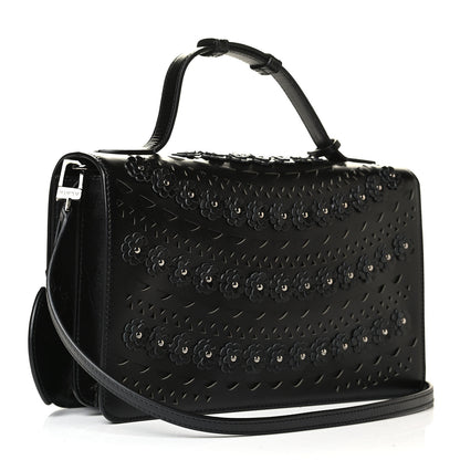 Alaia Calfskin Laser Cut Studded Medium Franca Crossbody Black 2 of 5