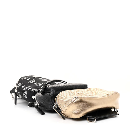 MCM Visetos Trey 4-in-1 Sling Backpack Black Gold 5 of 16