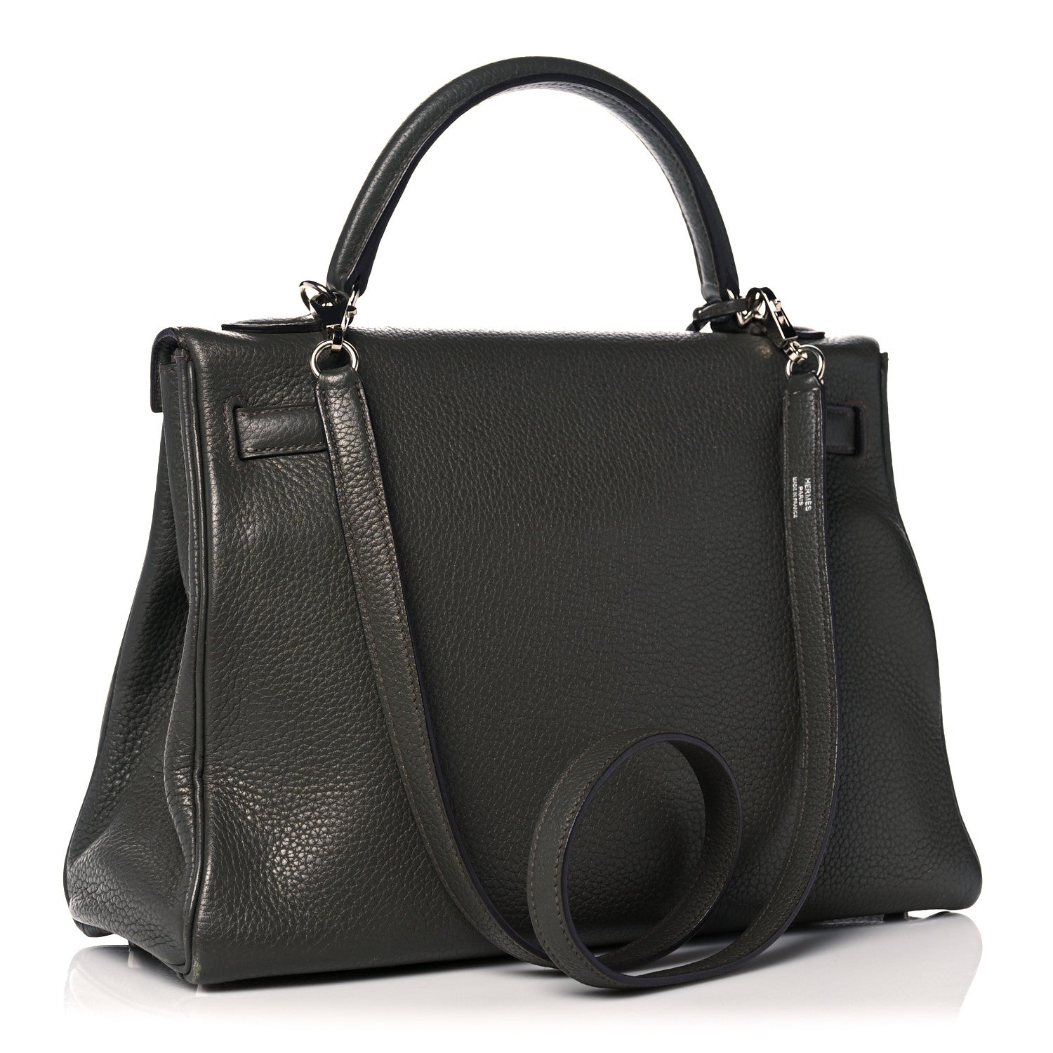 Hermes Taurillon Clemence Kelly Retourne 32 Vert De Gris 3 of 41