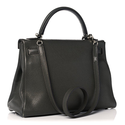 Hermes Taurillon Clemence Kelly Retourne 32 Vert De Gris 3 of 41