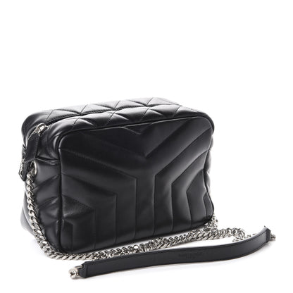 Saint Laurent Calfskin Y Quilted Monogram Small Loulou Bowling Bag Black 3 of 10