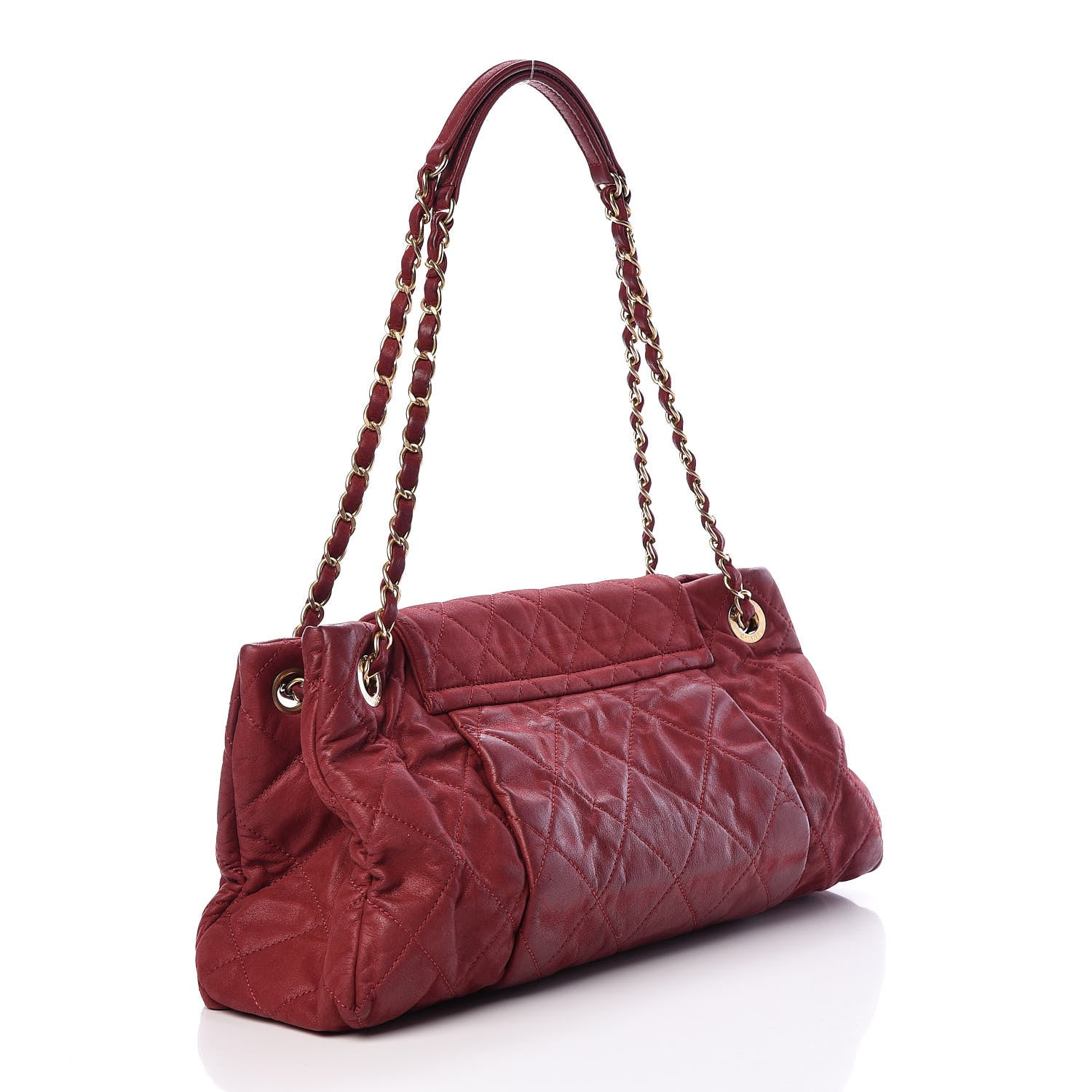 Chanel Iridescent Calfskin Large Chic Quilt Flap Red 3 of 11