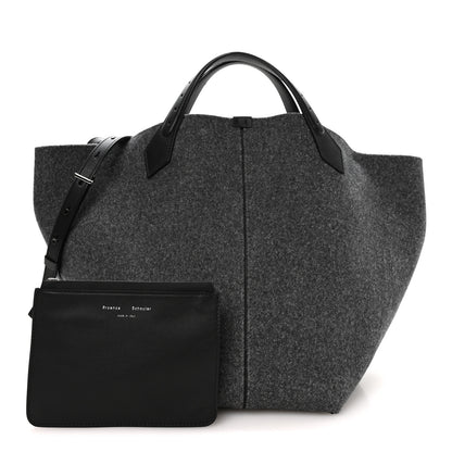 Proenza Schouler Melange Felted Wool Large Chelsea Tote Grey 3 of 10