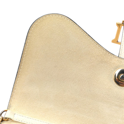 Christian Dior Grained Calfskin Saddle Chain Pouch Off White 13 of 22