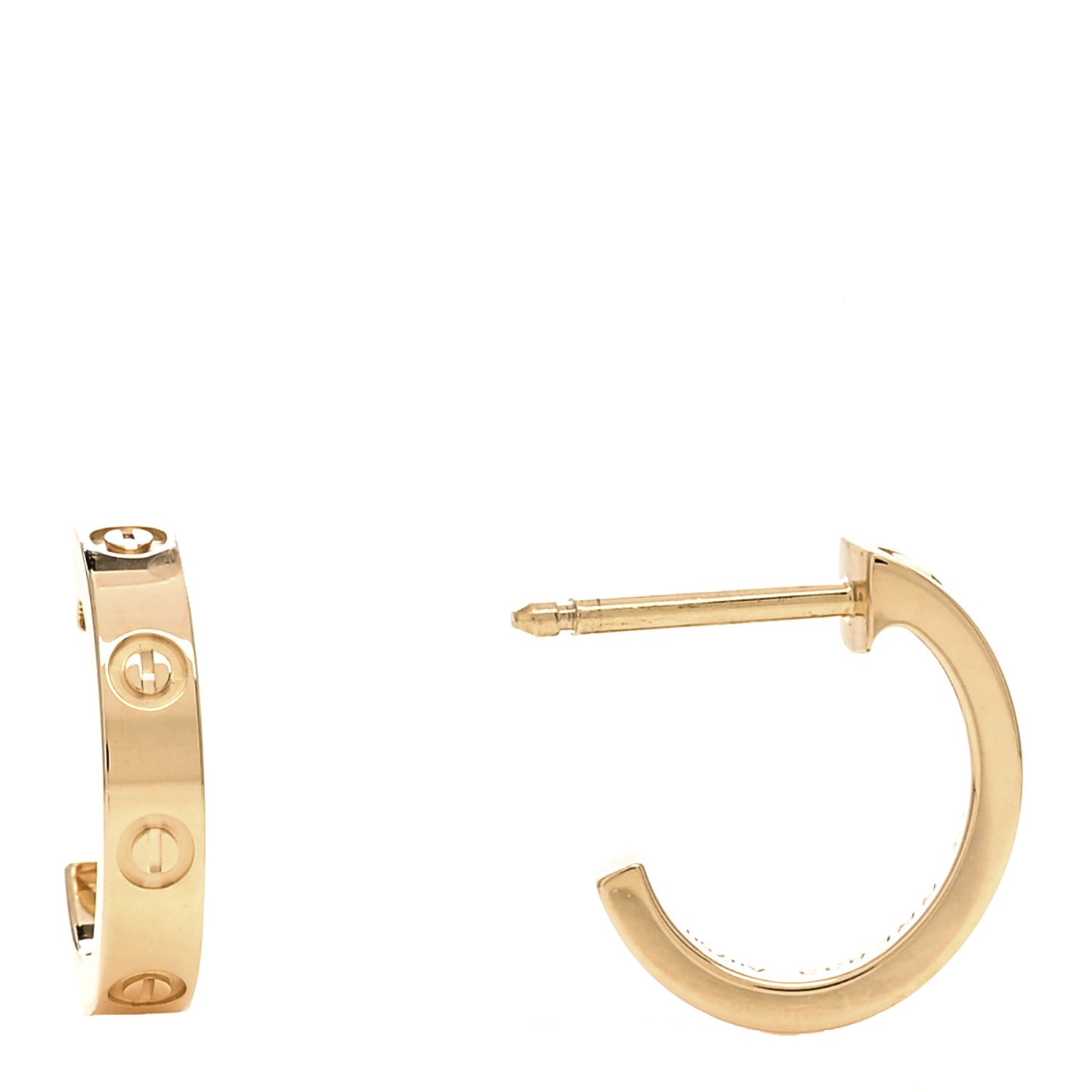 18K Yellow Gold Small LOVE Hoop Earrings