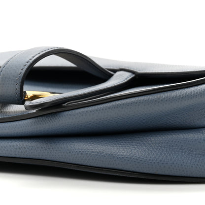 Christian Dior Grained Calfskin Saddle Bag Denim Blue 9 of 14