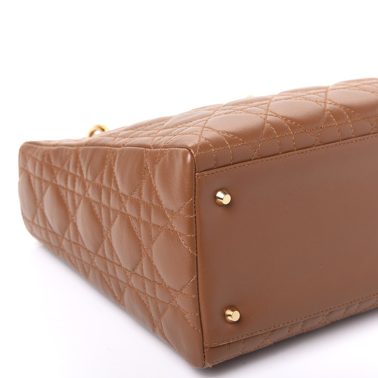 Lambskin Cannage Medium Lady Dior Tan