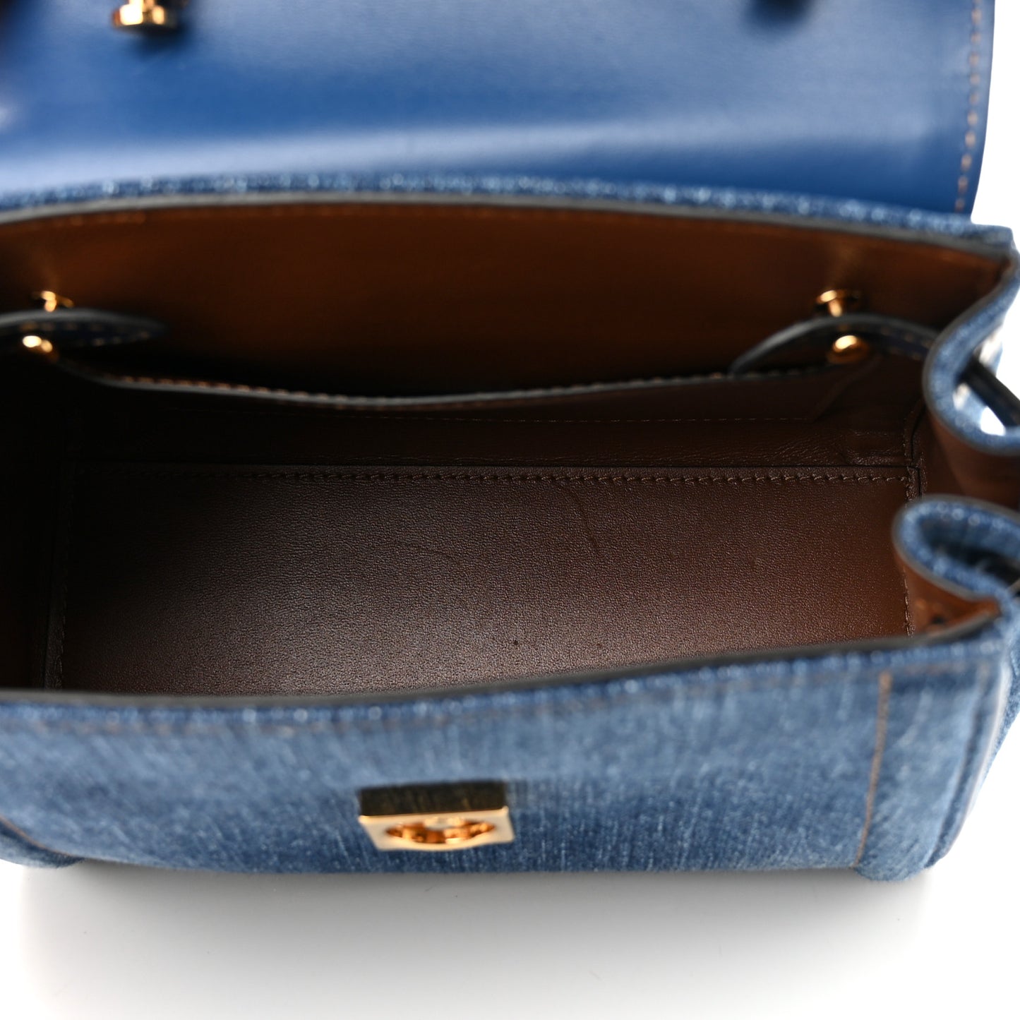 Denim La Medusa Chain Tote Navy Blue