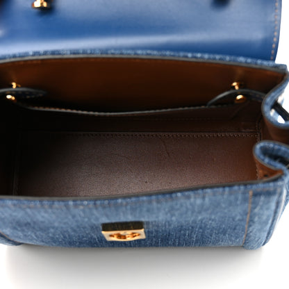 Versace Denim La Medusa Chain Tote Navy Blue 5 of 9
