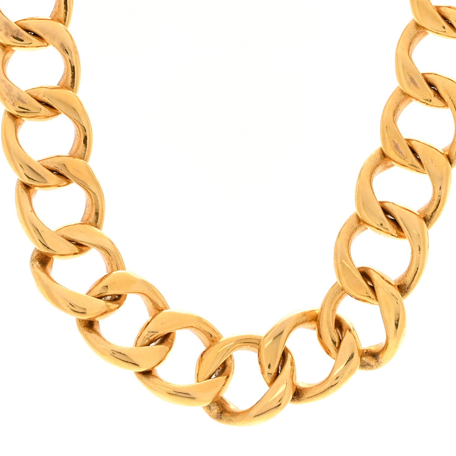 Chanel Metal Chain Link Necklace Gold 1 of 6