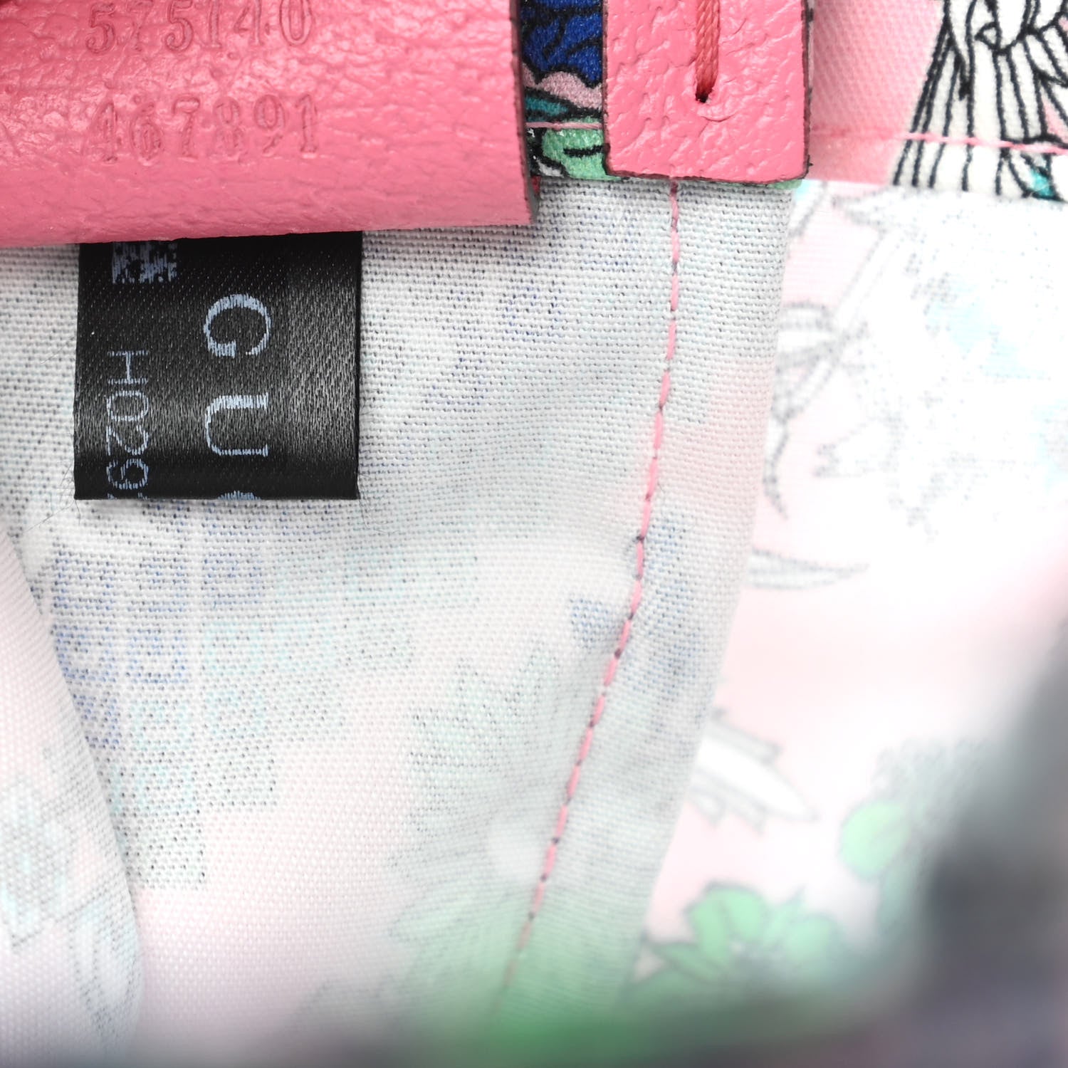 Gucci Patent Canvas Frame Logo Bouquet Print Vertical Tote Pink Daisy 9 of 11