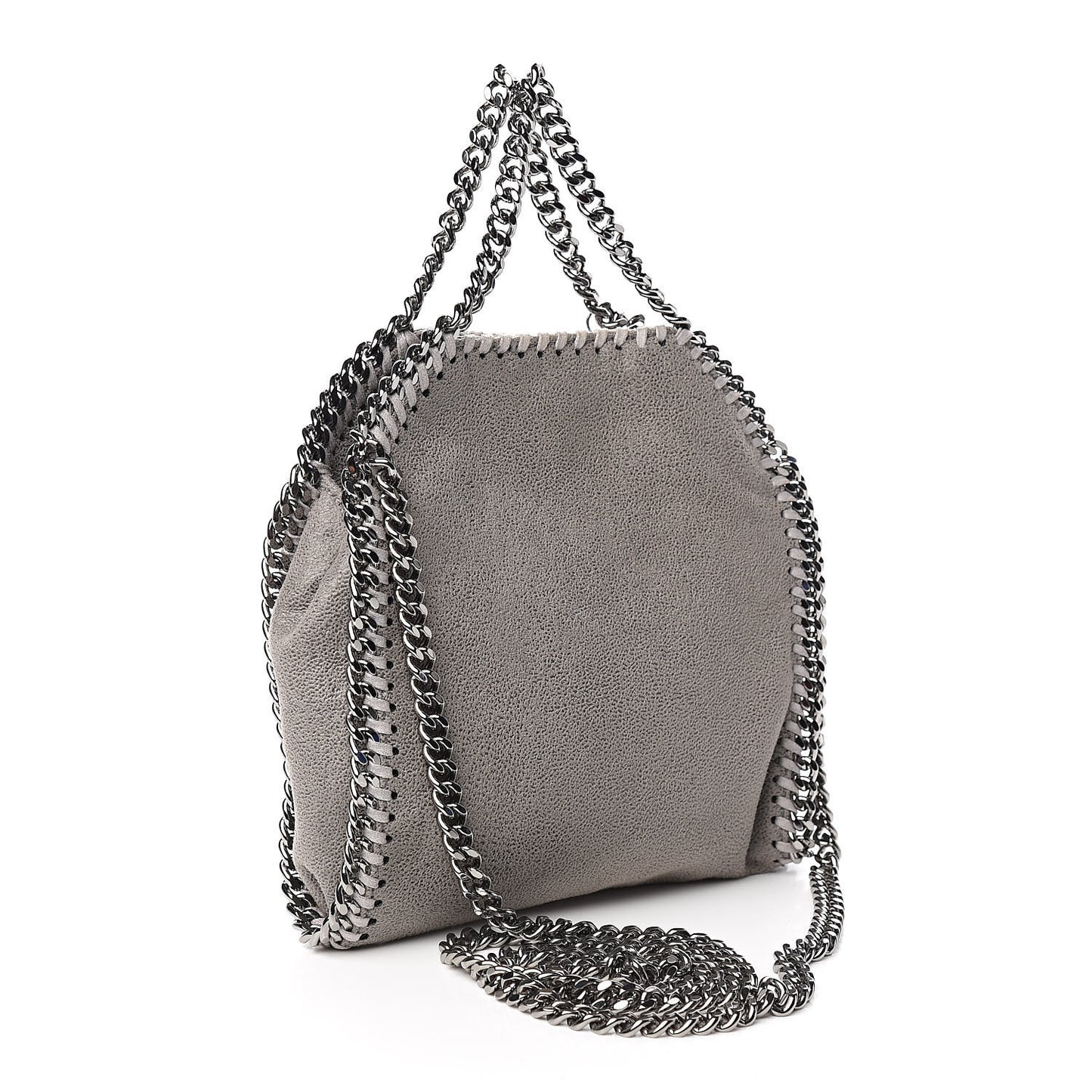 Shaggy Deer Mini Falabella Fold Over Tote Light Grey