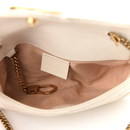 Gucci Calfskin Matelasse Super Mini GG Marmont Shoulder Bag White 5 of 10