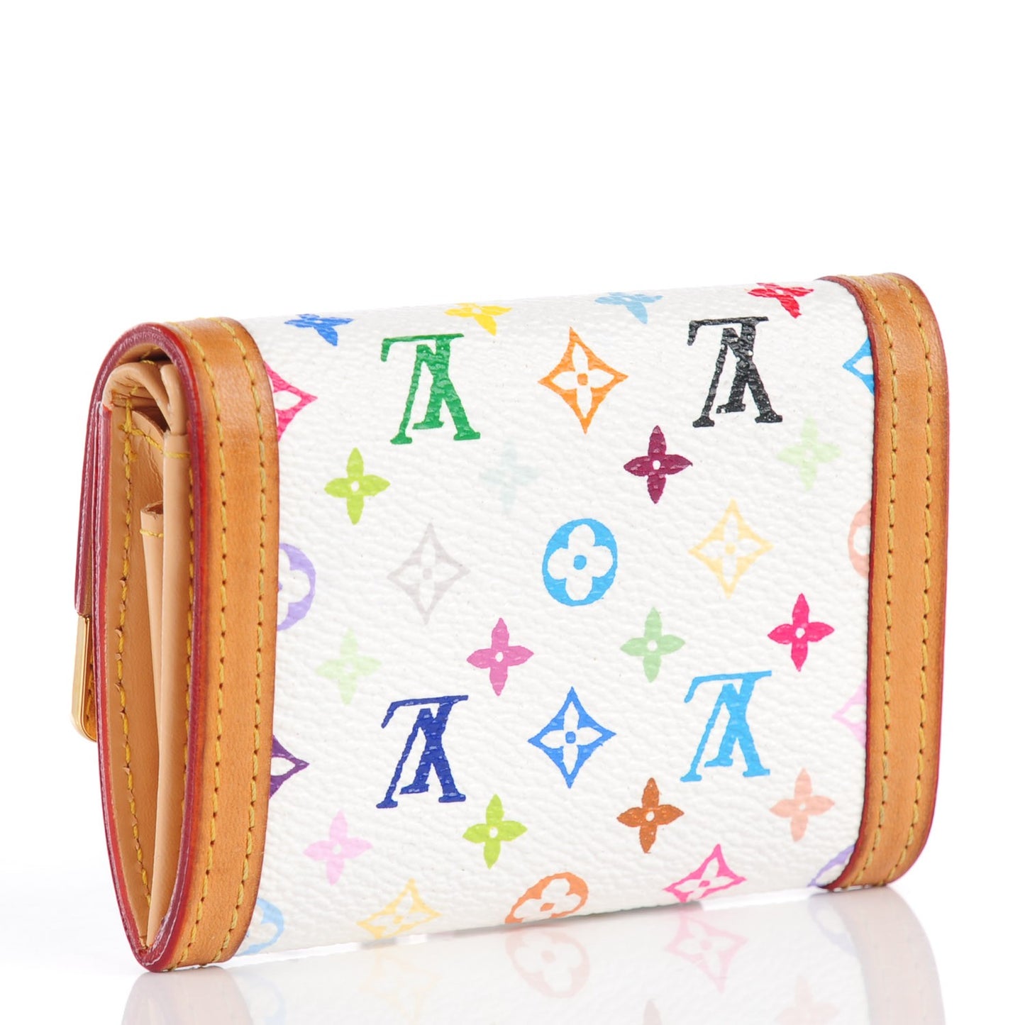 Monogram Multicolor Porte-Monnaie Billets Wallet White