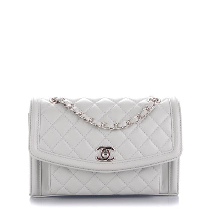 Chanel Lambskin Quilted Small Geometric Flap Light Grey 1 of 7